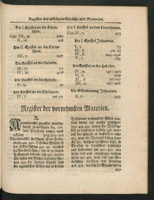 Register der vornehmsten Materien.