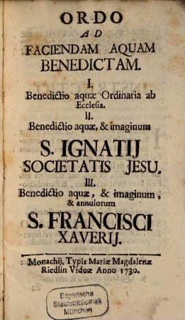 Ordo ad faciendam Aquam benedictam