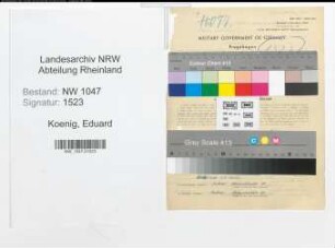Entnazifizierung Eduard Koenig , geb. 27.02.1896 (Lehrer)