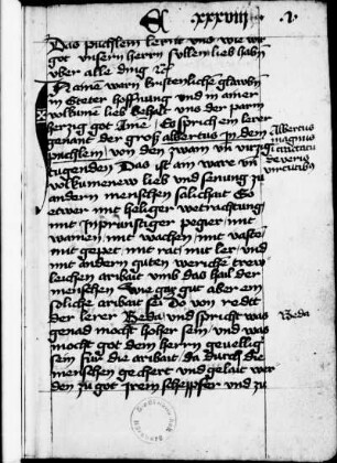 Im Kopfsteg mit roter Tinte Kloster St. Katharina Nürnberg Signatur „E XXXVIII“