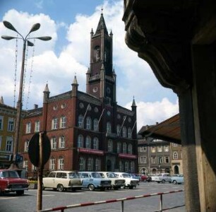 Kamenz, Marktplatz : Kamenz. Marktplatz mit Rathaus (1847/1848)