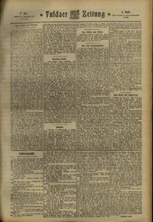 Zweite Ausgabe vom Mittwoch, den 15. November 1911.