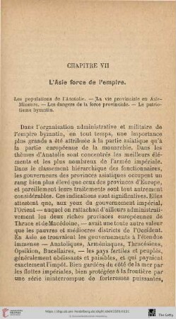 Chapitre VII: L'Asie, force de l'empire