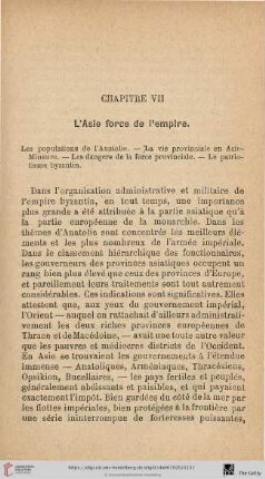 Chapitre VII: L'Asie, force de l'empire