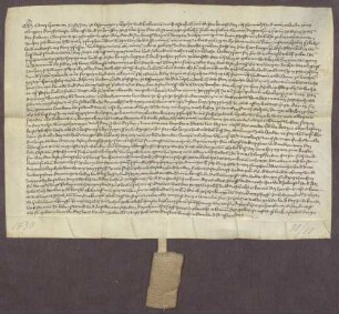 Gültverschreibung des Hans Hermann, wohnhaft zu Ispringen, über zehn Pfund Heller Hauptgut, für das er jährlich zehn Schilling Heller an das Frauenkloster zu Pforzheim zahlt.