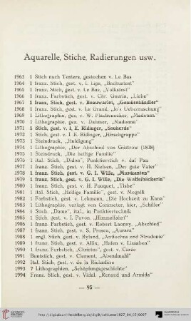 Aquarelle, Stiche, Radierungen usw. (Nr. 1963-9251)