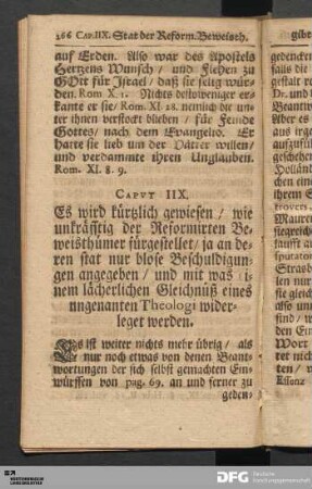 Caput IIX. Es wird kürtzlichen gewiesen / wie unkräfftig der Reformirten Beweisthümer fürgestellet [...].