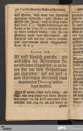 Caput IIX. Es wird kürtzlichen gewiesen / wie unkräfftig der Reformirten Beweisthümer fürgestellet [...].