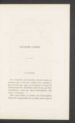 Huitième cahier. La longitude.