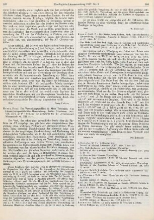 187-188 [Rezension] Hesse, Franz, Das Verstockungsproblem im Alten Testament