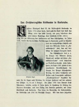 Das Großherzogliche Hoftheater in Karlsruhe