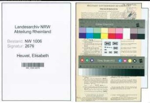 Entnazifizierung Elisabeth Van Den Heuvel , geb. 03.04.1910 ()