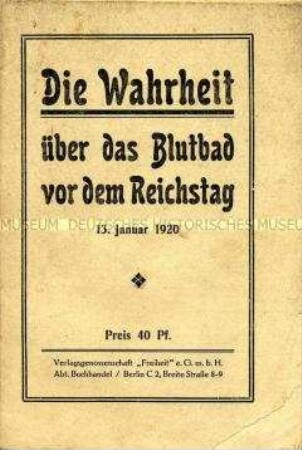 Kommunistische Propagandaschrift über die revolutionären Unruhen im Januar 1920