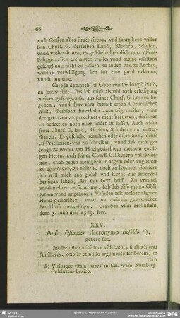 XXV. Andr. Osiander Hieronymo Besoldo, genero suo