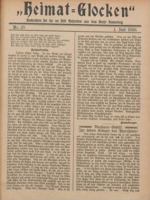 25.1918: Heimatglocken