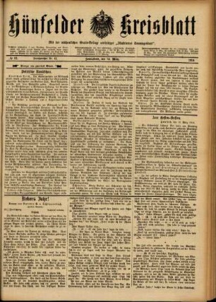 Ausgabe vom Samstag, den 14. März 1914.