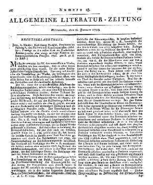 Riedesel zu Eisenbach, K. G.: Vorträge an den vollen Rath des Kaiserlichen Kammergerichts, über einige Materien des Kammergerichtlichen Prozesses. Jena: Mauke 1791