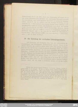 IV. Die Einteilung der arabischen Litteraturgeschichte.