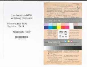 Entnazifizierung Peter Nessbach , geb. 01.06.1901 (Polizeibeamter)