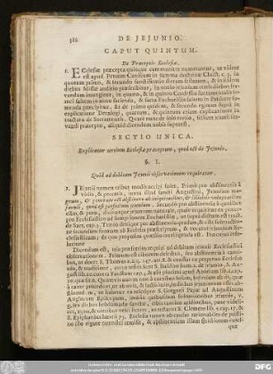 Sectio Unica. Explicatur tertium praeceptum, quod est de Ieiunio.