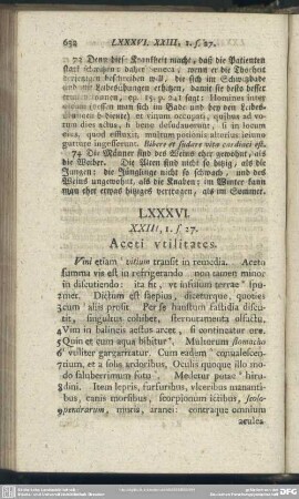LXXXVI. XXIII, 1. s. 27. Aceti utilitates