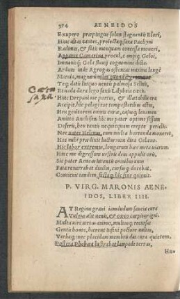 P. Virg. Maronis Aeneidos, Liber IIII.
