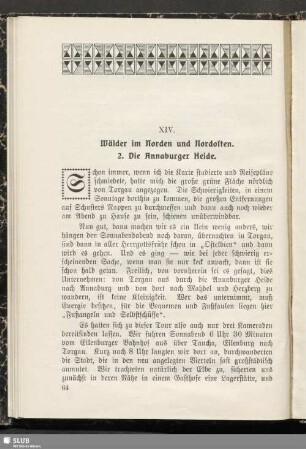 XIV. Wälder im Norden und Nordosten