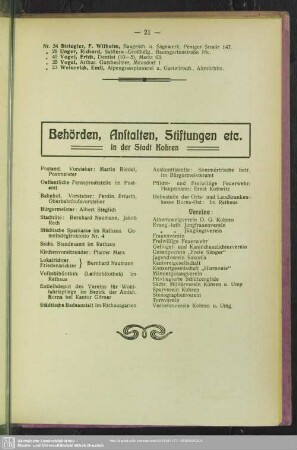 Behördenverzeichnis : Behörden, Anstalten, Stiftungen etc.