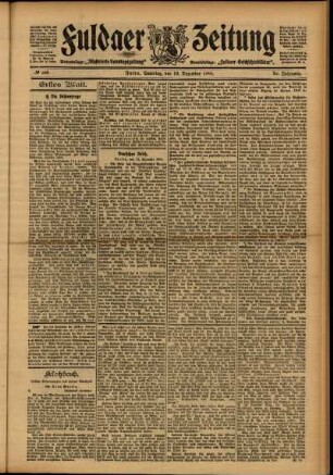 Erste Ausgabe vom Samstag, den 16. Dezember 1905.