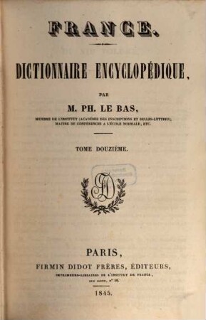 France : dictionnaire encyclopédique. 12