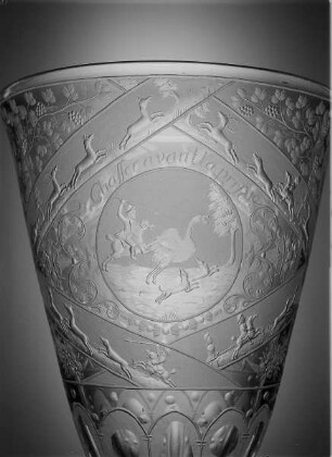 Deckelpokal mit Jagdszenen