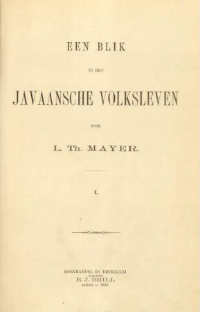 1: Een blik in het Javaansche volksleven