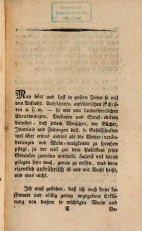 Über Aufruhr und aufrührerische Schriften