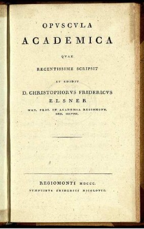 Opuscula Academica