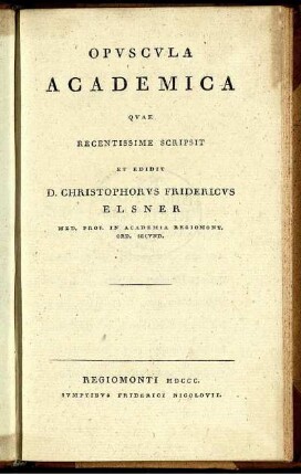 Opuscula Academica