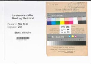 Entnazifizierung Wilhelm Blank , geb. 25.10.1909 (Polizist)