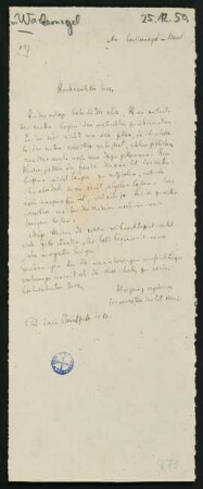 Brief vom 25. Dezember 1850