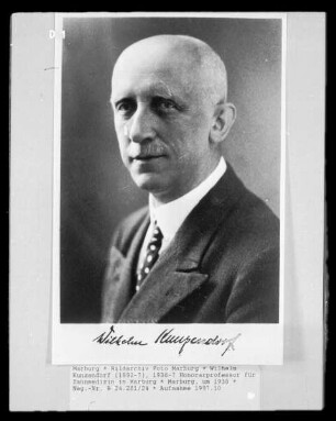 Wilhelm Kunzendorf (1892-?), 1938-? Honorarprofessor für Zahnmedizin in Marburg