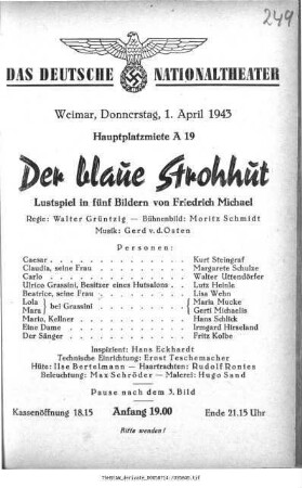 Der blaue Strohhut
