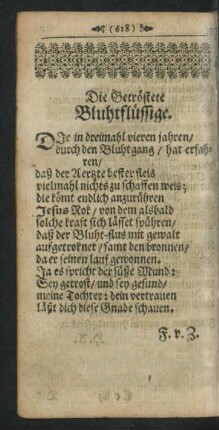 Die Getröstete Bluhtflüssige.
