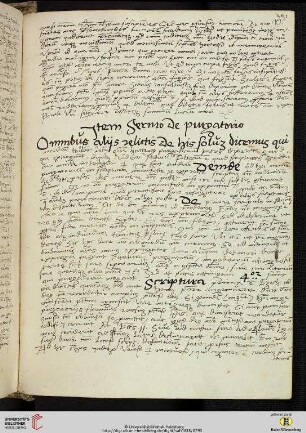 Jtem Sermo De purgatorio