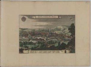 Ortsansicht von der Fürstlichen Residenzstadt Weimar, Kupferstich, 1650 : Merian, Matthäus : Fürstliche Residentz Statt Weimar / [Stecher: Matthaeus Merian]. - Frankfurt : [Matthaeus Merian], [1650]. - 1 Kunstbl. : Kupferstich ; 36,7 x 25,4 cm