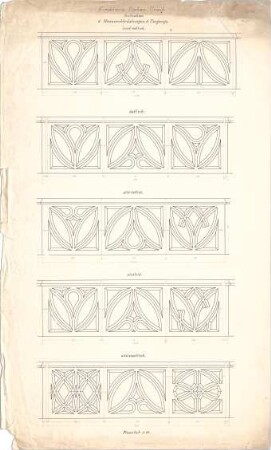 Dolmetsch, Heinrich; Bad Urach; Ev. Stadtkirche, Restaurierung - Maßwerkbrüstungen des Umgangs (Details)