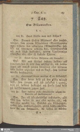 7 Cap. Om Bläswerken
