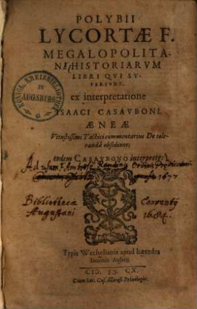 Polybii historiarum libri qui supersunt