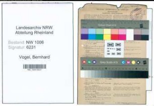 Entnazifizierung Bernhard Vogel , geb. 13.02.1919 (Student)