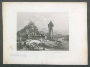Vue de St. Goarshausen et de la Ruine Katzenellenbogen [= Burgruine Katz]