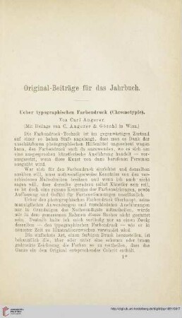 Ueber typographischen Farbendruck (Chromtypie)