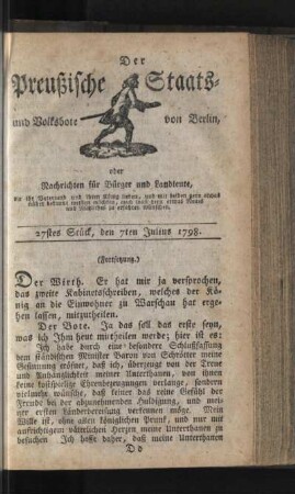 27stes Stück, den 7ten Julius 1798