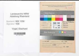 Entnazifizierung Eberhard Vogel , geb. 06.10.1905 (Beamter)